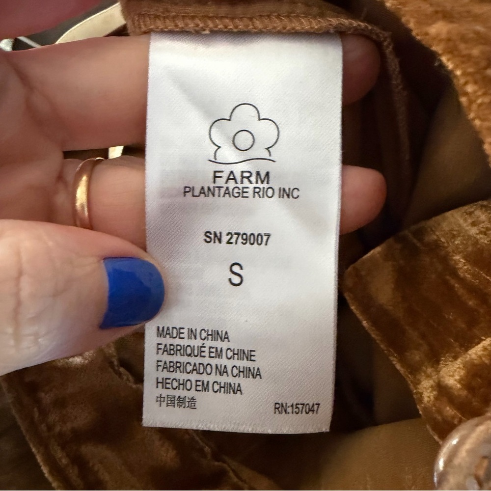 FARM Rio Side Stripe Corduroy Pants Anthropologie Crushed Velvet Trousers - Picture 5 of 6